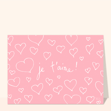 Coeurs en cascade sur fond rose tendre