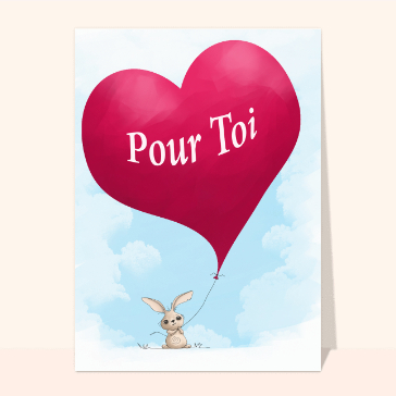 Un petit lapin et son coeur volant