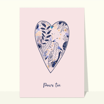 Coeur floral color&eacute; pour une douce d&eacute;dicace