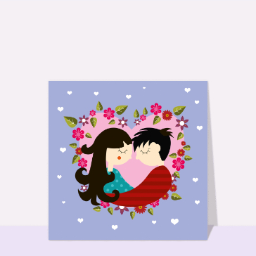 Amour tendre illustr&eacute; par des coeurs fleuris