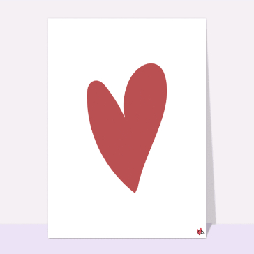 Coeur rouge stylis&eacute; sur fond minimaliste