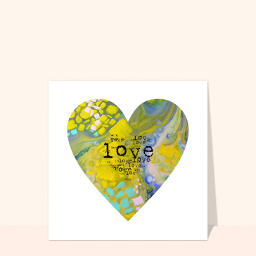 Love en couleurs sur fond abstrait vibrant
