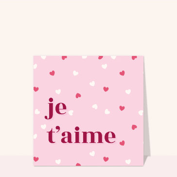 Je t'aime sur un fond de coeurs color&eacute;s
