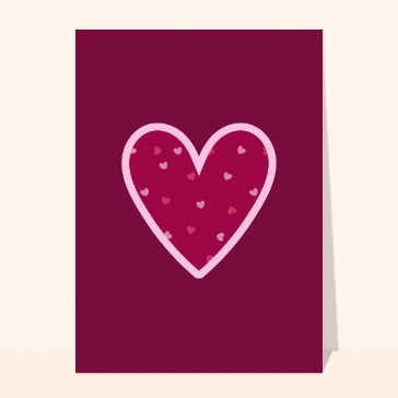 Coeur stylis&eacute; sur fond rouge &eacute;l&eacute;gant