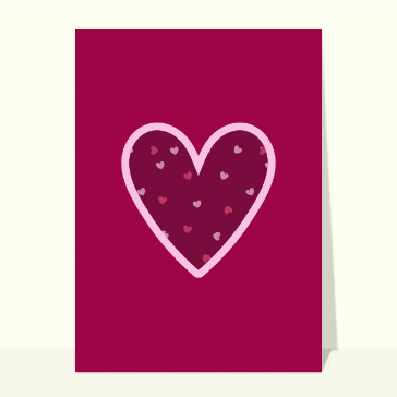 Coeur rayonnant sur fond rouge velout&eacute;