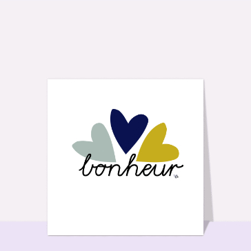 Bonheur sous trois coeurs color&eacute;s lumineux