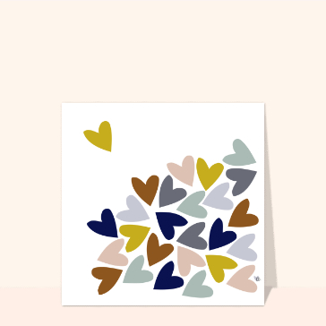 Coeurs color&eacute;s sur fond &eacute;clatant d'amour