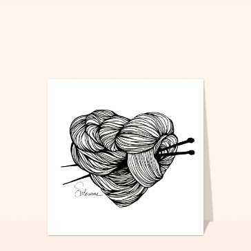 Coeur en laine tiss&eacute; pour une douce affection