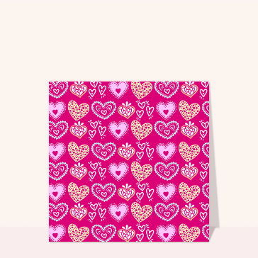 Coeur color&eacute; sur fond rose festif