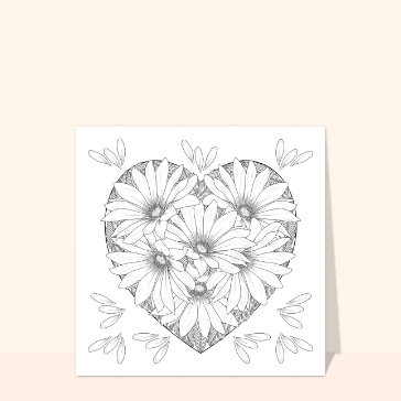 Coeur floral d&eacute;licat avec des marguerites