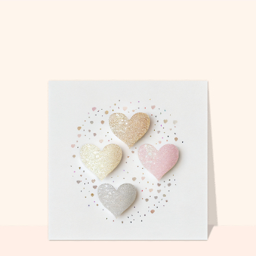 Coeurs scintillants pour un message d'amour