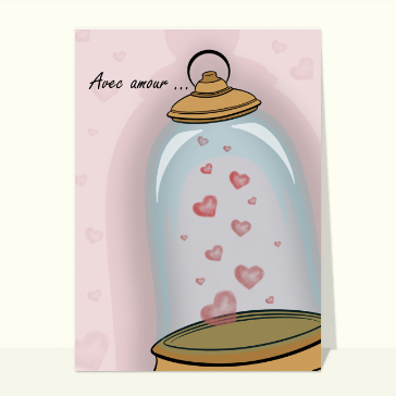 Coeur en verre rempli d'amour et de tendresse