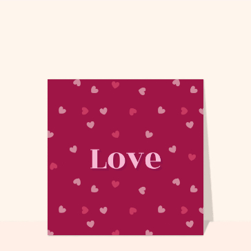 Love sur un fond de coeurs d&eacute;licats