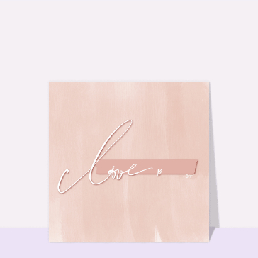 Love en calligraphie sur fond pastel