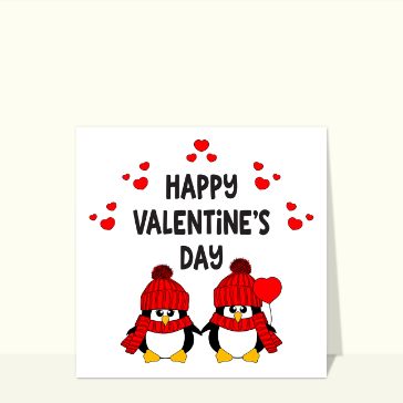 Penguins love for a cozy Valentine's Day