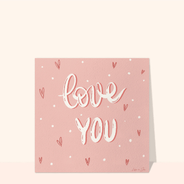 Love You avec un fond pastel tendre