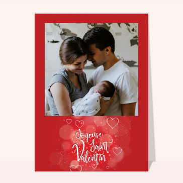 Joyeuse Saint-Valentin avec c&oelig;urs p&eacute;tillants