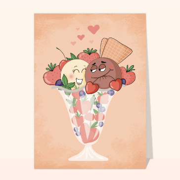 Doux sentiments dans un sundae amoureux