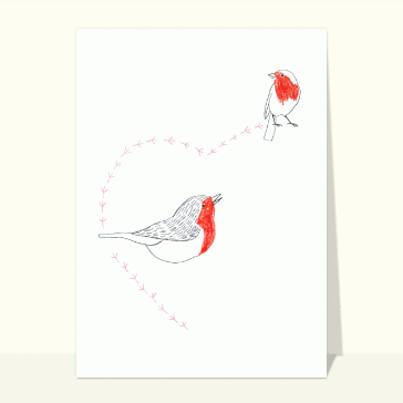 Oiseaux chantants dans un c&oelig;ur d'amour