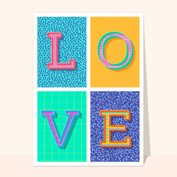 LOVE : une carte color&eacute;e pour d&eacute;clarer votre amour