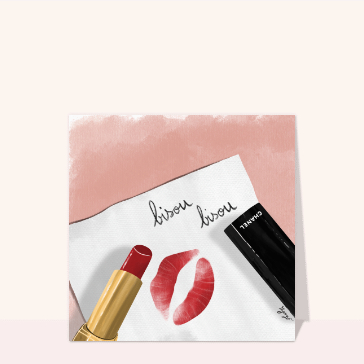 Baiser rouge et douceur &eacute;crite d'amour
