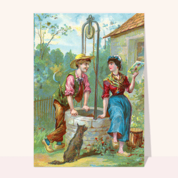 Rencontre romantique autour du puits