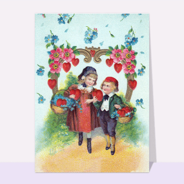 Les enfants sous les fleurs