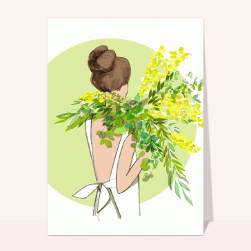 Mari&eacute;e &eacute;l&eacute;gante au bouquet verdoyant