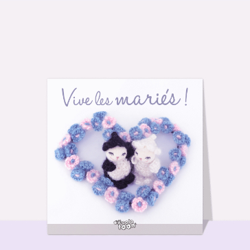 Vive les mari&eacute;s avec tendresse et fleurs