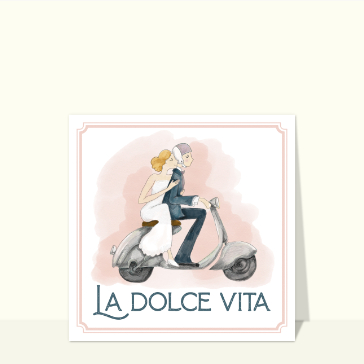 Dolce vita &agrave; deux sur une scooter vintage