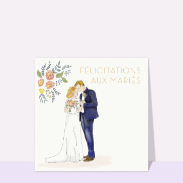 F&eacute;licitations aux nouveaux mari&eacute;s radieux