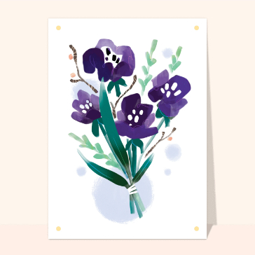 Bouquet violet pour des pens&eacute;es apais&eacute;es
