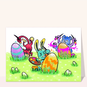 Lapins artistes au jardin de P&acirc;ques