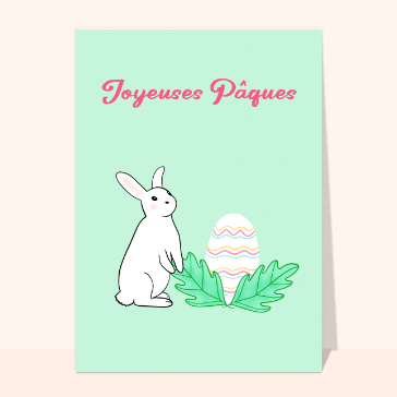 Lapin adorable et &oelig;uf festif de P&acirc;ques