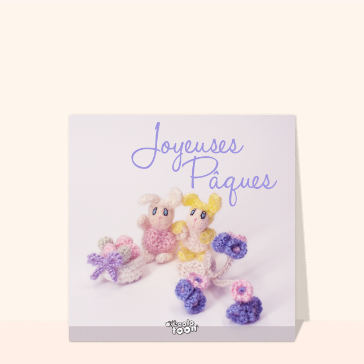 Lapins tricot&eacute;s et douceur printani&egrave;re pour P&acirc;ques