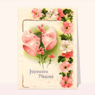 Clochettes roses et fleurs de P&acirc;ques
