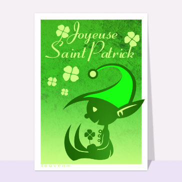 Lutin vert et tr&egrave;fles pour la f&ecirc;te