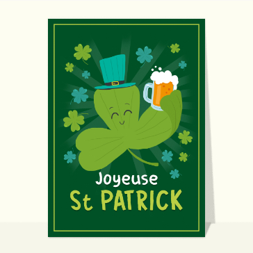 Tr&egrave;fle heureux avec bi&egrave;re &agrave; la Saint Patrick