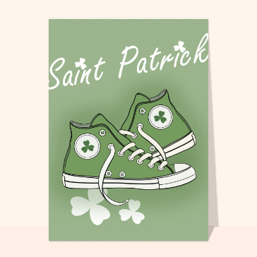 Baskets vertes et tr&egrave;fles pour Saint Patrick