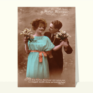 C&eacute;l&eacute;bration vintage du muguet et amour