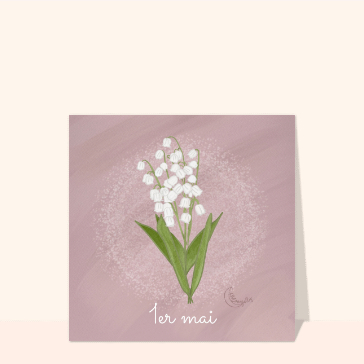 Muguet &eacute;l&eacute;gant sur fond rose tendre