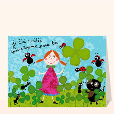F&ecirc;te p&eacute;tillante avec coccinelles et tr&egrave;fles
