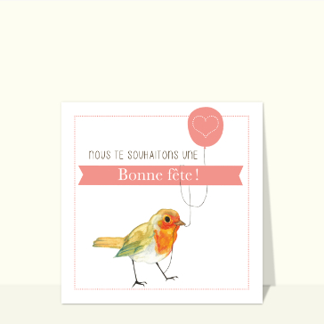 Bonne f&ecirc;te avec un oiseau color&eacute; et joyeux