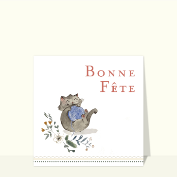 Bonne f&ecirc;te avec un chat joyeux et vibrant