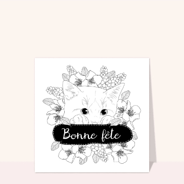 Chat mignon pour une f&ecirc;te pleine de fleurs
