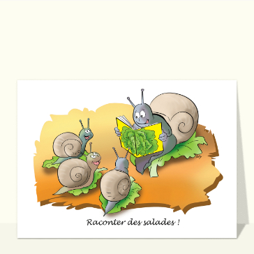 Lecture de salades entre escargots amusants