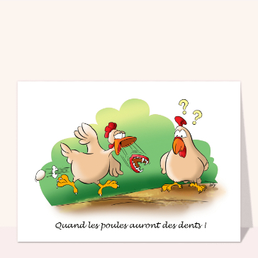 Poule qui fait des vagues et sourires