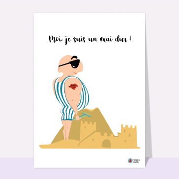 Vrai dur sur la plage : sourire assur&eacute;