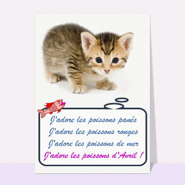 J'adore les poissons avec un chat mignon