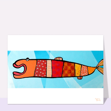 Poisson color&eacute; aux motifs ludiques